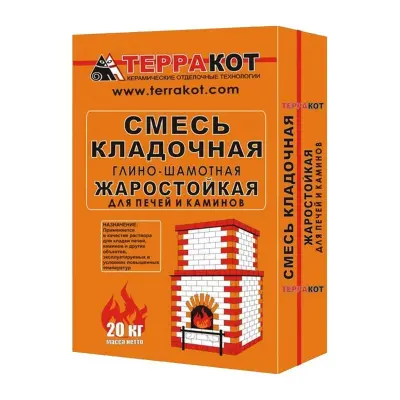 Смесь кладочная «Терракот» жаростойкая, 20 кг Смесь кладочная «Терракот» жаростойкая, 20 кг