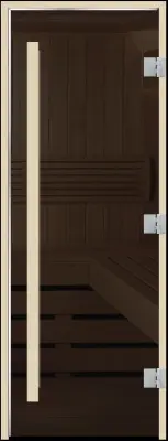 Дверь Статус 60G Серая Matelux 1900*700 (3п,8мм) L, без порога, с вертикальной ручкой