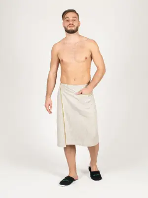 Килт мужской Woodson, натуральный лён с цветной полосой (54-58)