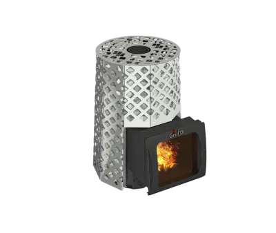 Фото Дровяная банная печь Grill'D Violet Steel Romb Short Window Max в магазине Woodson