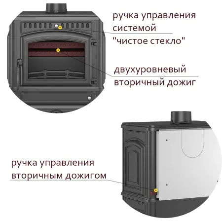 Фото Печь-камин Везувий LV-12 "Антрацит" в магазине Woodson