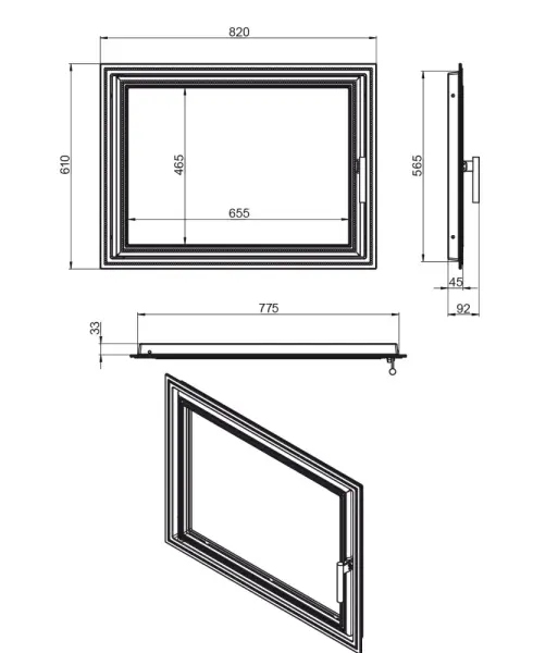 Дверка ВЕЗУВИЙ каминная 820 (Антрацит)