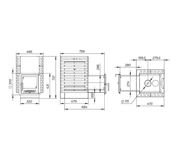 Фото Печь банная "РАДА ТЕРМА 2026" ОК 8мм 20L, дверца со стеклом в магазине Woodson