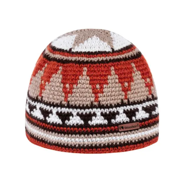 Шапка вязаная для бани Woodson Viking, орнамент, без косичек (коричневый)