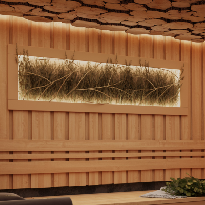 Панно "Травы" с пазом под ленту, наличник Липа