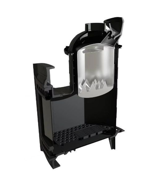 Фото Печь банная "Атмосфера L" в ламелях "Жадеит" наборный рисунок в магазине Woodson