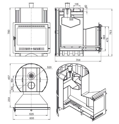 Фото Печь ВЕЗУВИЙ Скиф Парогенератор Ковка Панорама "М" в магазине Woodson