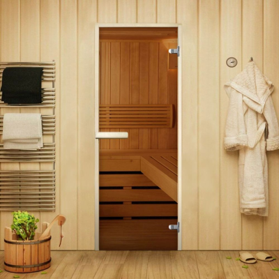 Дверь Сауна Элит Бронза 1900*700, L, осина/липа