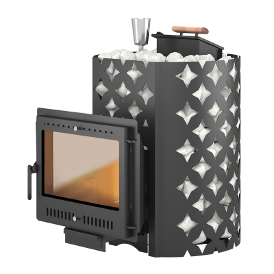 Фото Чугунная печь для бани ЭТНА 24 (Панорама) "М" Закрытая каменка в магазине Woodson