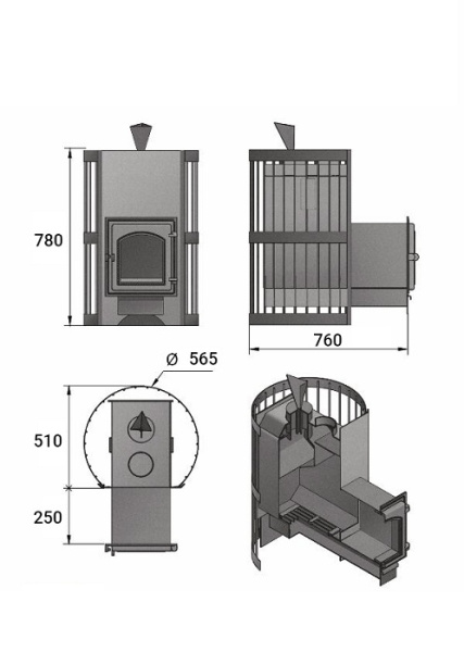 Фото Печь ВЕЗУВИЙ Скиф П/Г Стандарт (ДТ-4) в магазине Woodson