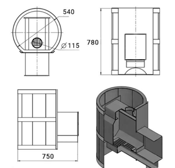 Фото Печь ВЕЗУВИЙ Лава 28 (205) в магазине Woodson