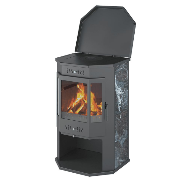 Фото Печь-Камин ASTON 12 кВт (200 м3) Призматик (Амфиболит) в магазине Woodson Фото Печь-Камин ASTON 12 кВт (200 м3) Призматик (Амфиболит) в магазине Woodson