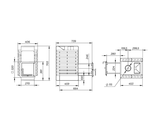 Фото Печь банная "РАДА ТЕРМА 2026" ЗК 6мм 16L, дверца стальная в магазине Woodson