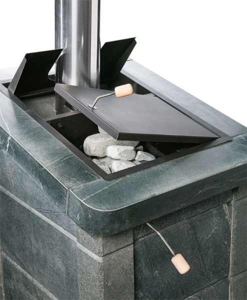 Фото Печь Сударушка Семейная РК ЧД (облицовка талькохлорит, с фасками) в магазине Woodson Фото Печь Сударушка Семейная РК ЧД (облицовка талькохлорит, с фасками) в магазине Woodson