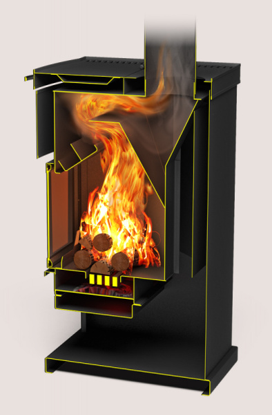 Фото Камин отопительно-варочный угловой ТЕПЛОДАР ОВ-120 в магазине Woodson