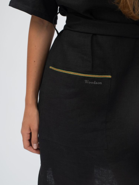 Платье банное Woodson, чёрный лён (48)