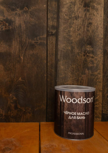 Чёрное масло для защиты древесины Woodson (баня), 2,4л