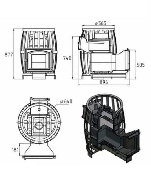 Фото Печь ВЕЗУВИЙ Легенда Русский пар Ковка 18 (271) в магазине Woodson
