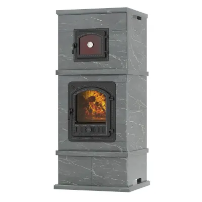 Фото Печь - камин EVEREST с духовкой Талькохлорит в магазине Woodson Фото Печь - камин EVEREST с духовкой Талькохлорит в магазине Woodson