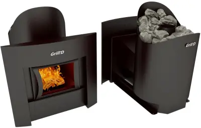 Фото Дровяная банная печь Grill'D Aurora 180 Window (дверца со стеклом) в магазине Woodson