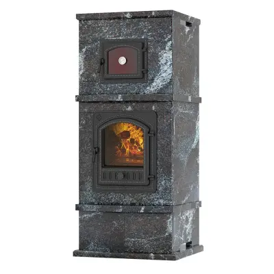 Фото Печь - камин EVEREST с духовкой Амфиболит в магазине Woodson Фото Печь - камин EVEREST с духовкой Амфиболит в магазине Woodson