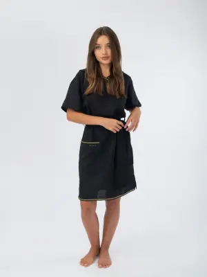 Платье банное Woodson, чёрный лён (46)